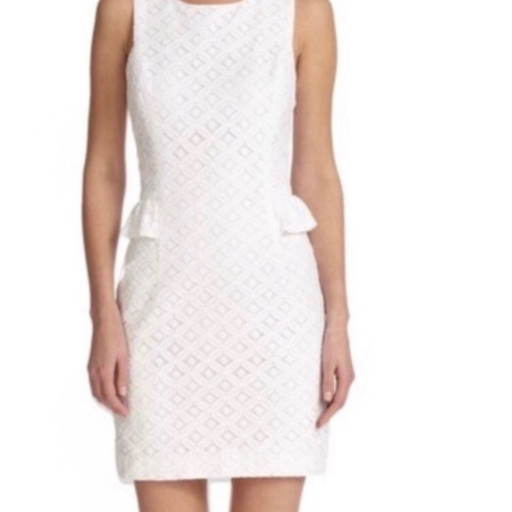 Lily Pulitzer white lace peplum dress size 6